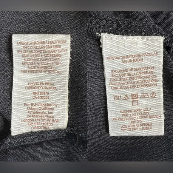 Free People Walking On A Dream Embroidered Mini Dress Black Boho Tunic Size M - Picture 7 of 13